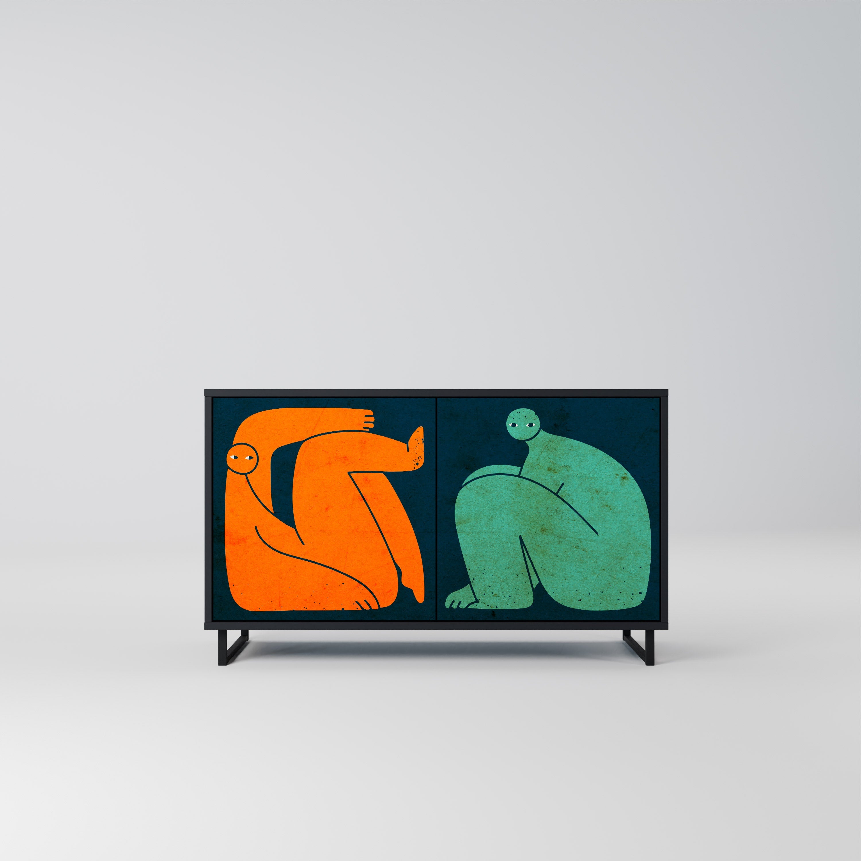 TOGETHER BUT SEPARATELY Aparador de 2 Portas em Acabamento Preto