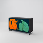 TOGETHER BUT SEPARATELY Aparador de 2 Portas em Acabamento Preto