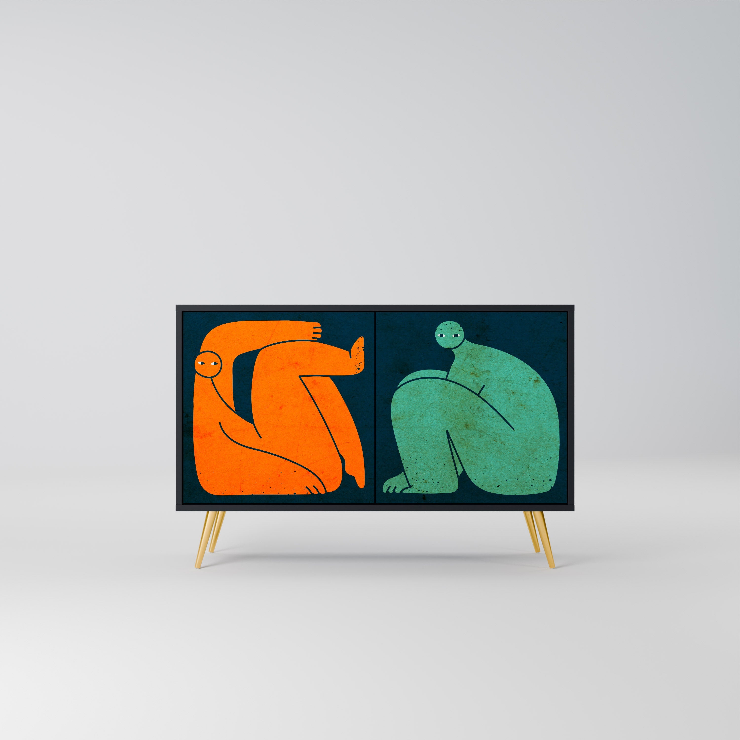 TOGETHER BUT SEPARATELY Aparador de 2 Portas em Acabamento Preto