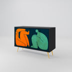 TOGETHER BUT SEPARATELY Aparador de 2 Portas em Acabamento Preto