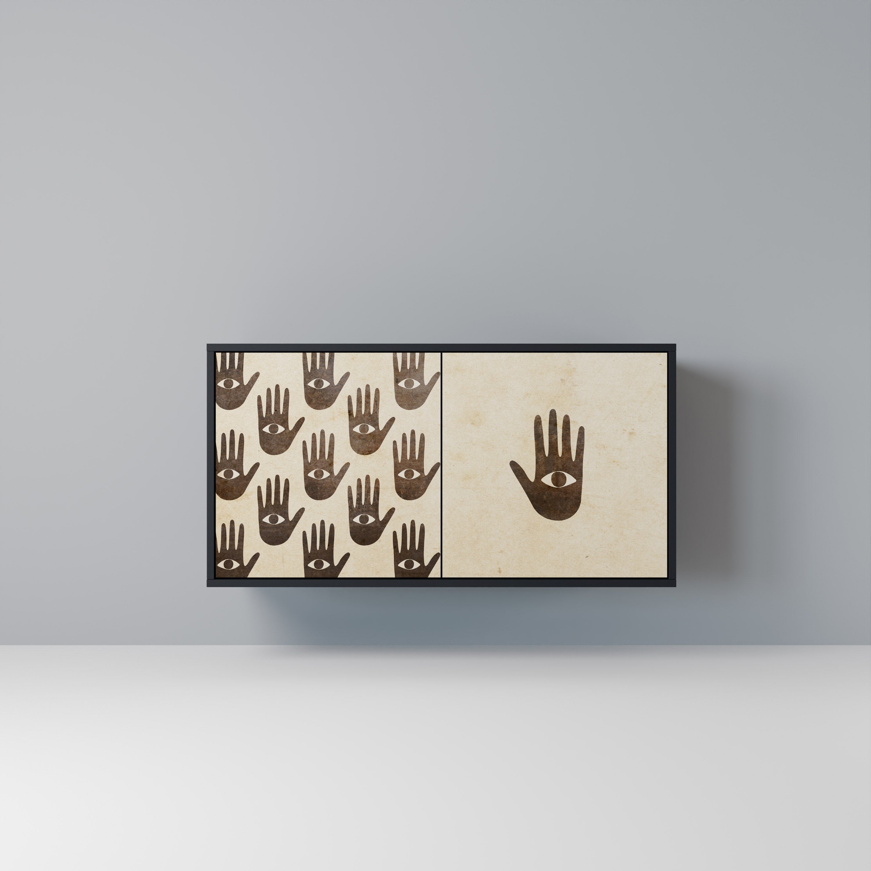 SEE MORE Aparador de 2 Portas em Acabamento Preto