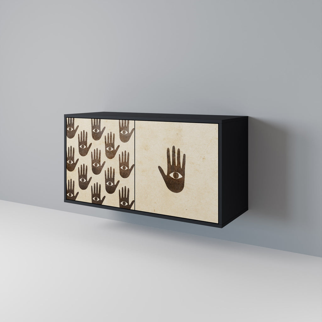 SEE MORE Aparador de 2 Portas em Acabamento Preto