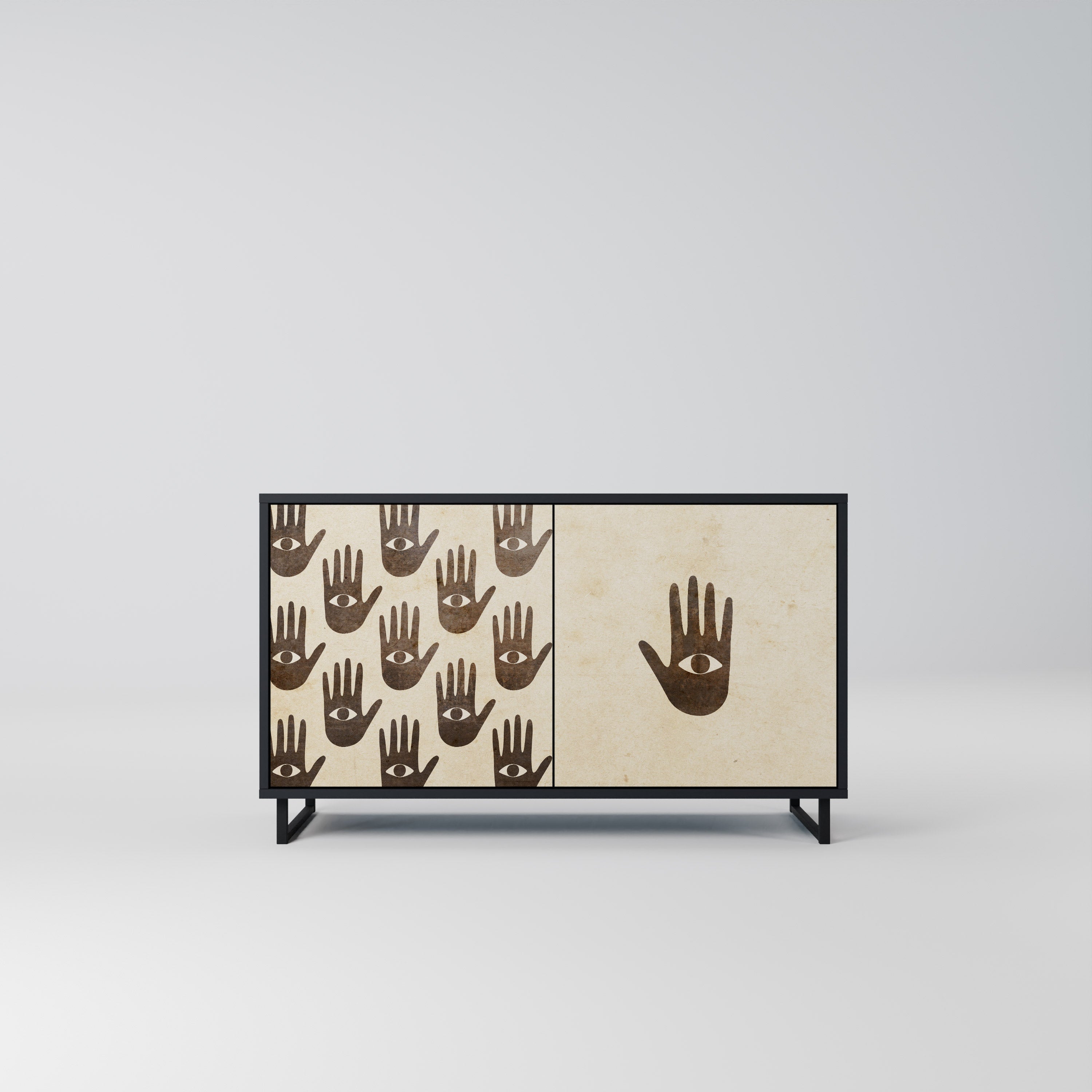 SEE MORE Aparador de 2 Portas em Acabamento Preto