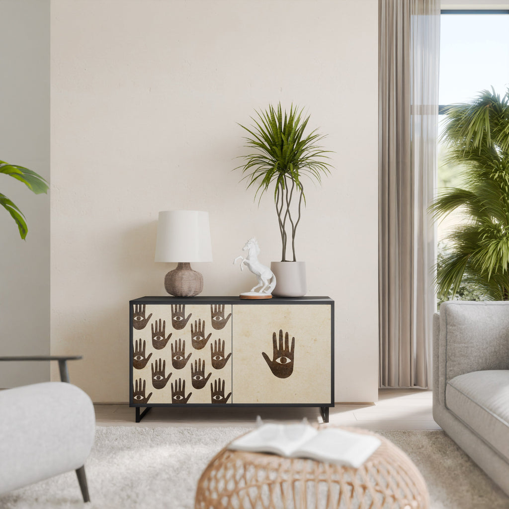 SEE MORE Aparador de 2 Portas em Acabamento Preto