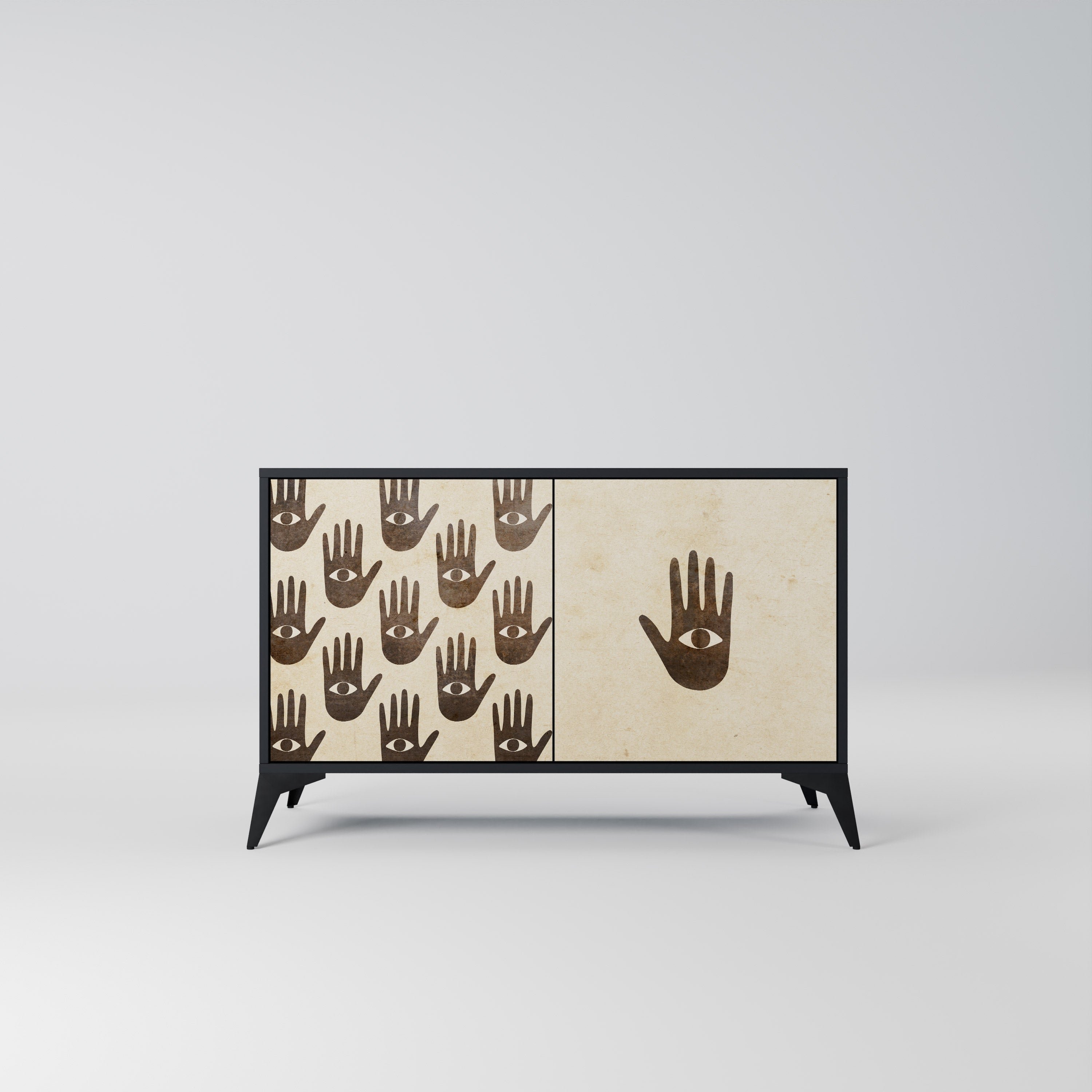 SEE MORE Aparador de 2 Portas em Acabamento Preto