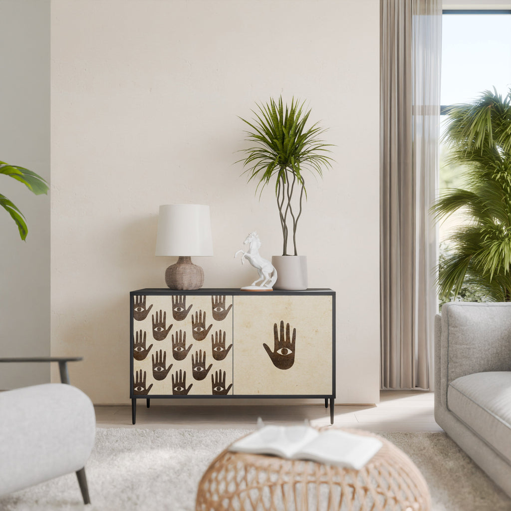 SEE MORE Aparador de 2 Portas em Acabamento Preto