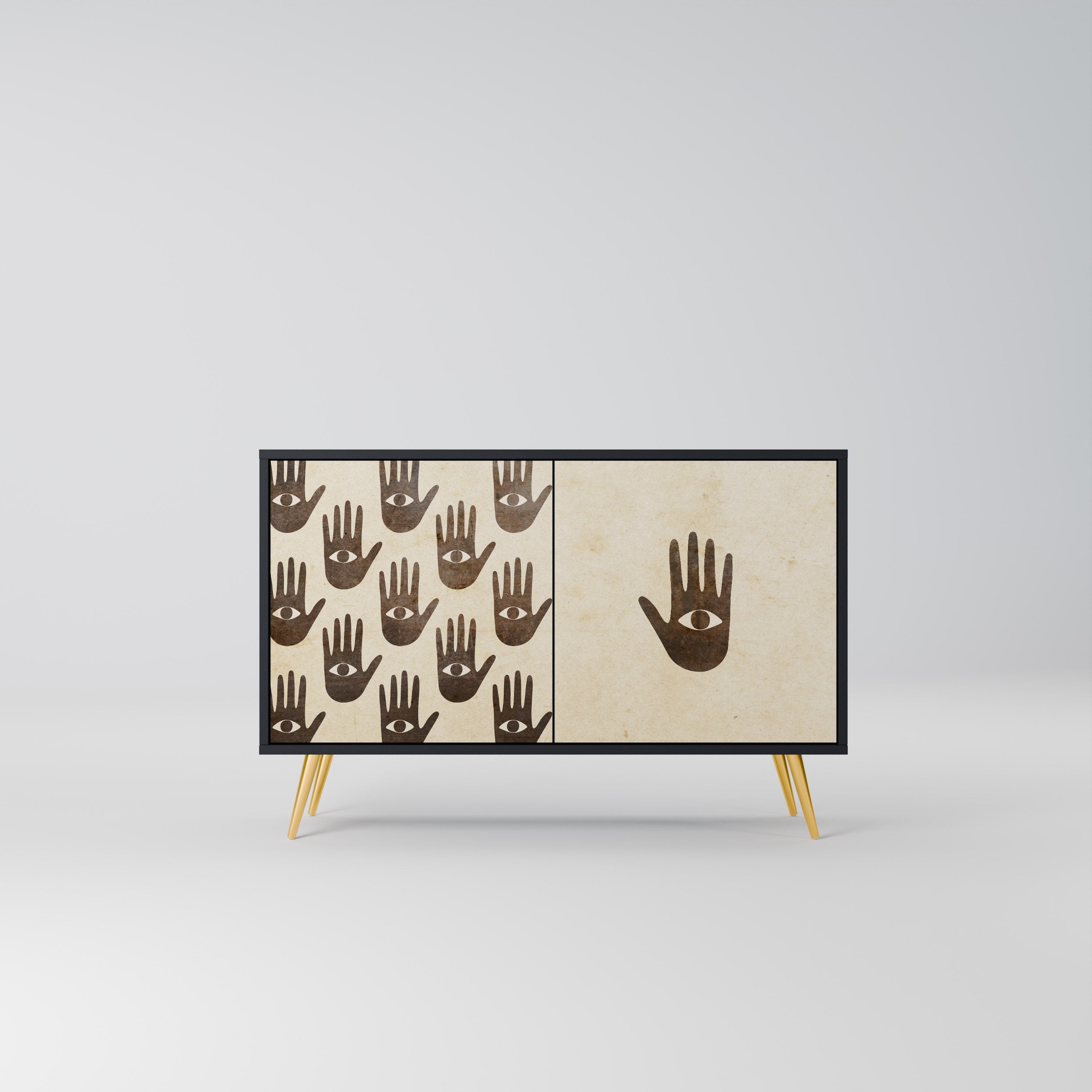 SEE MORE Aparador de 2 Portas em Acabamento Preto