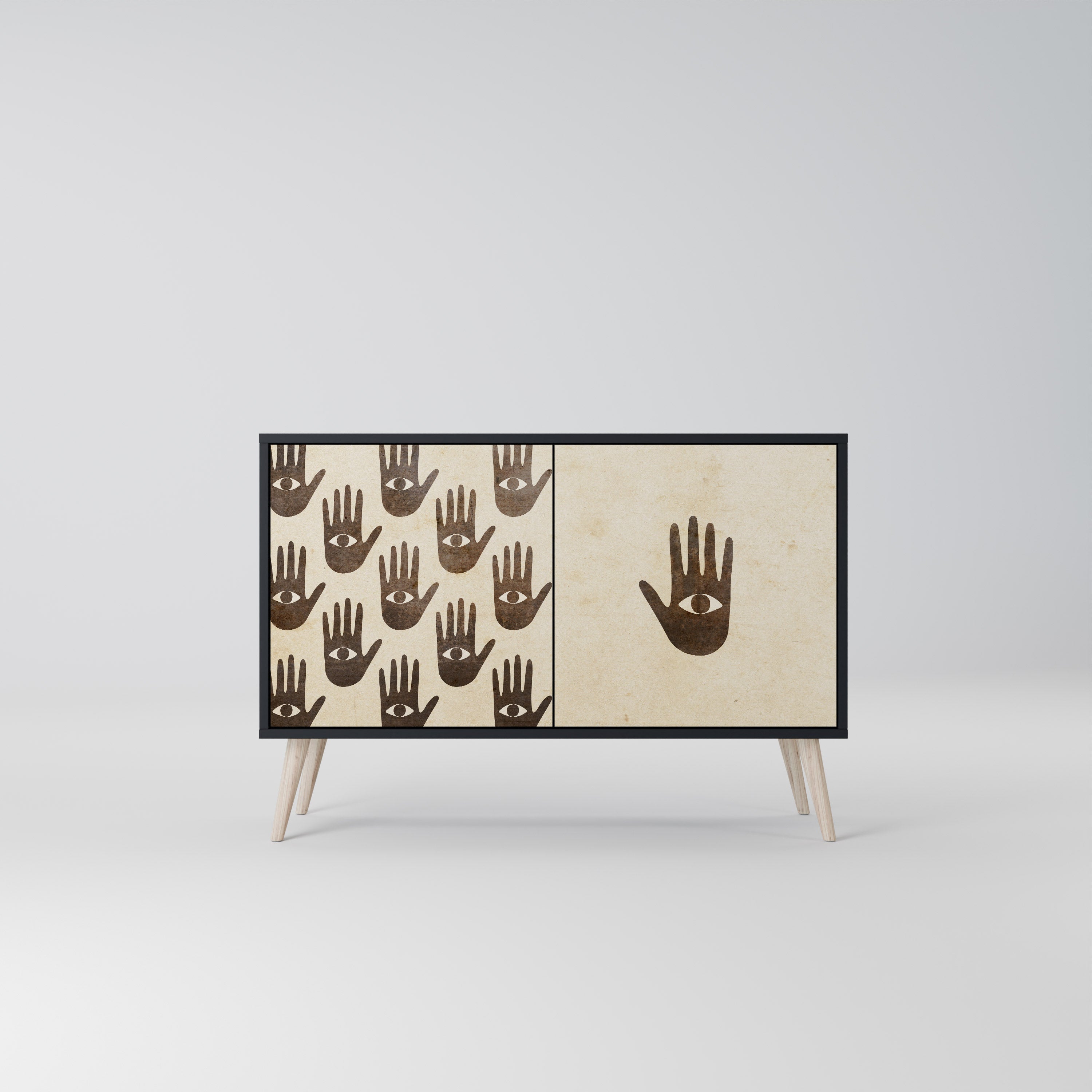 SEE MORE Aparador de 2 Portas em Acabamento Preto