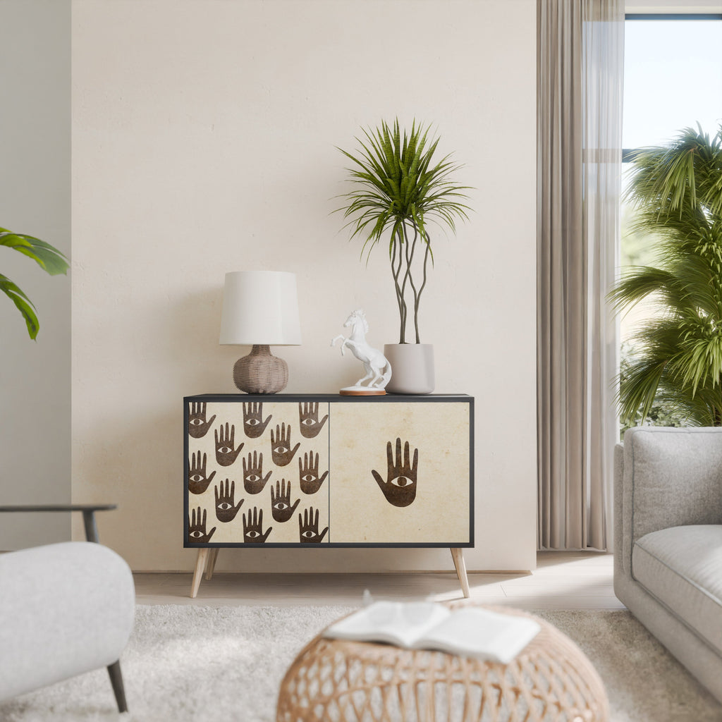 SEE MORE Aparador de 2 Portas em Acabamento Preto