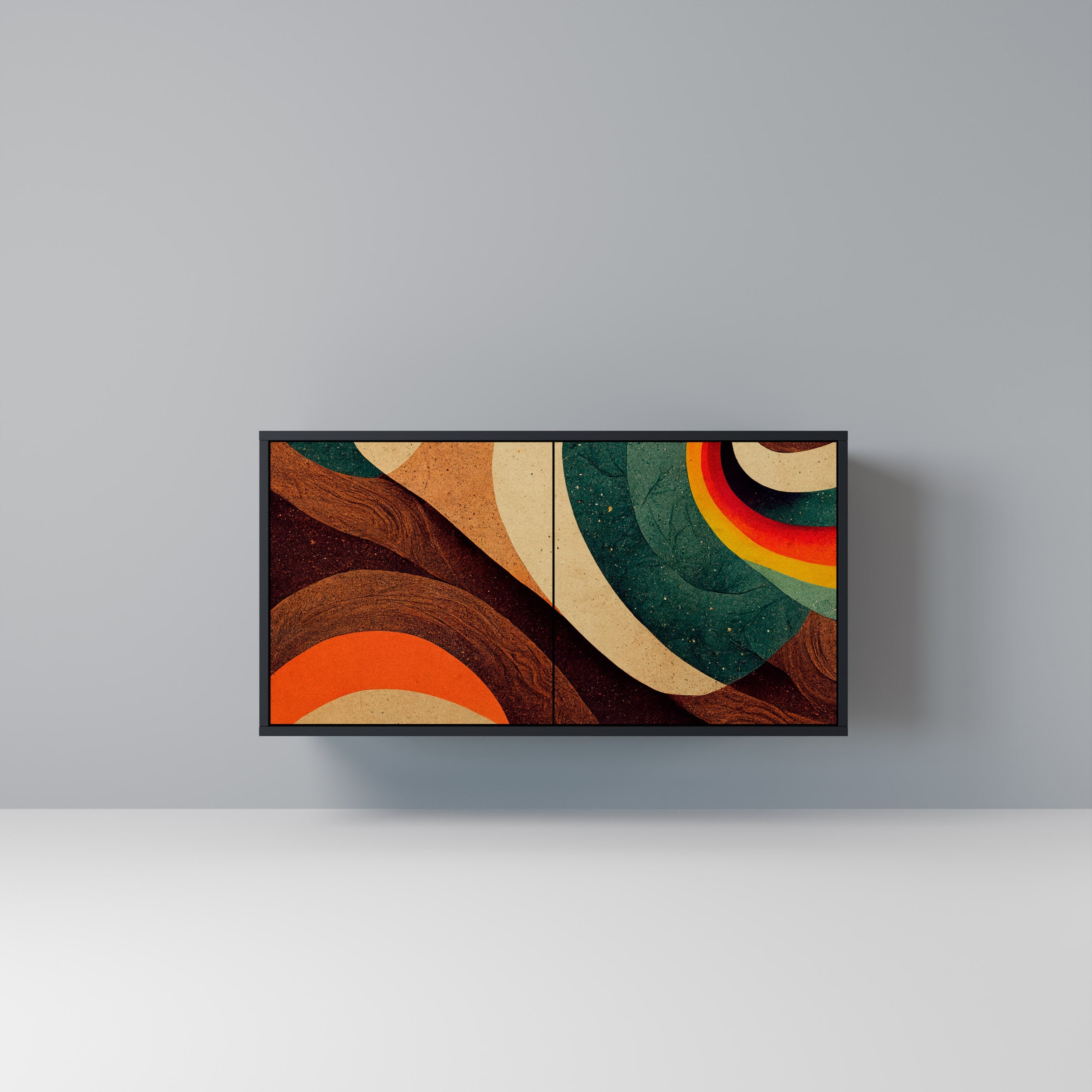 COLORFUL STRANDS Aparador de 2 Portas em Acabamento Preto