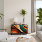 COLORFUL STRANDS Aparador de 2 Portas em Acabamento Preto