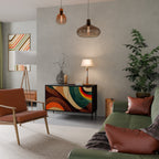 COLORFUL STRANDS Aparador de 2 Portas em Acabamento Preto