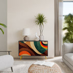 COLORFUL STRANDS Aparador de 2 Portas em Acabamento Preto