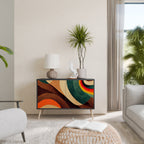 COLORFUL STRANDS Aparador de 2 Portas em Acabamento Preto