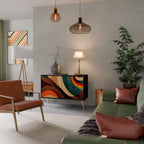 COLORFUL STRANDS Aparador de 2 Portas em Acabamento Preto