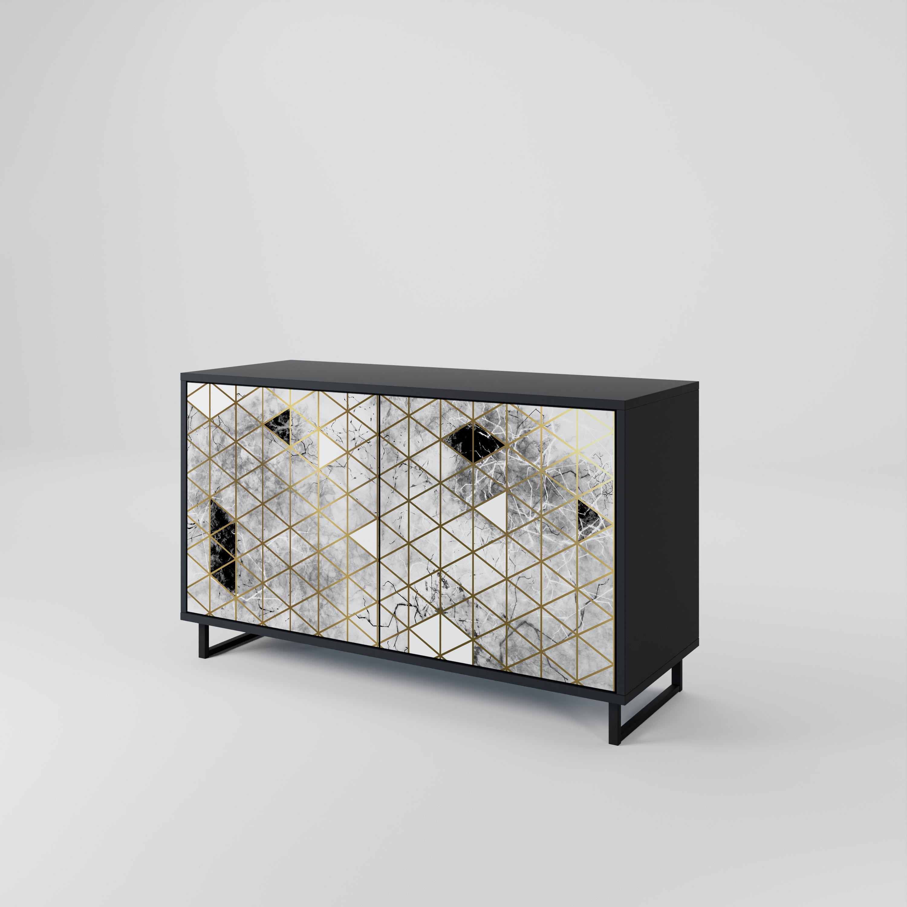 ASHEN ARIA 2-Door Sideboard in Black Finish