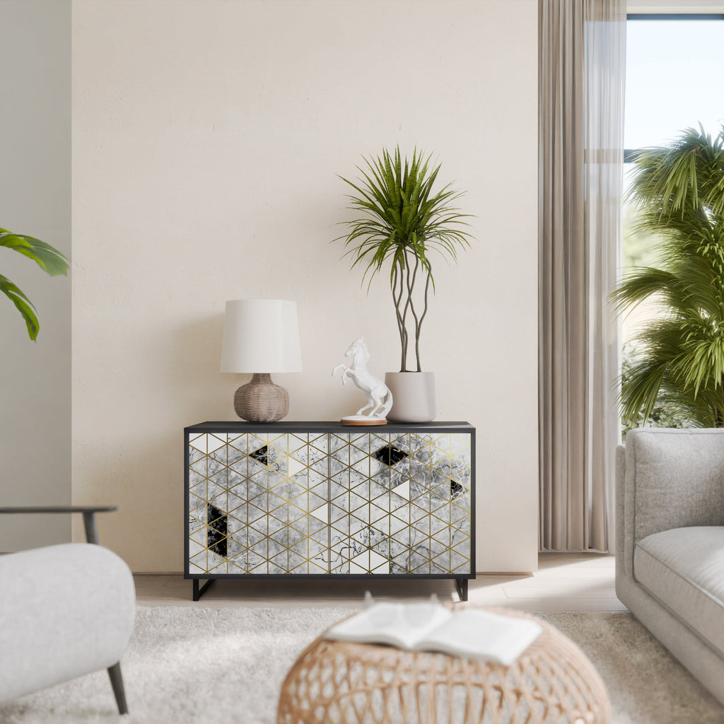 ASHEN ARIA 2-Door Sideboard in Black Finish