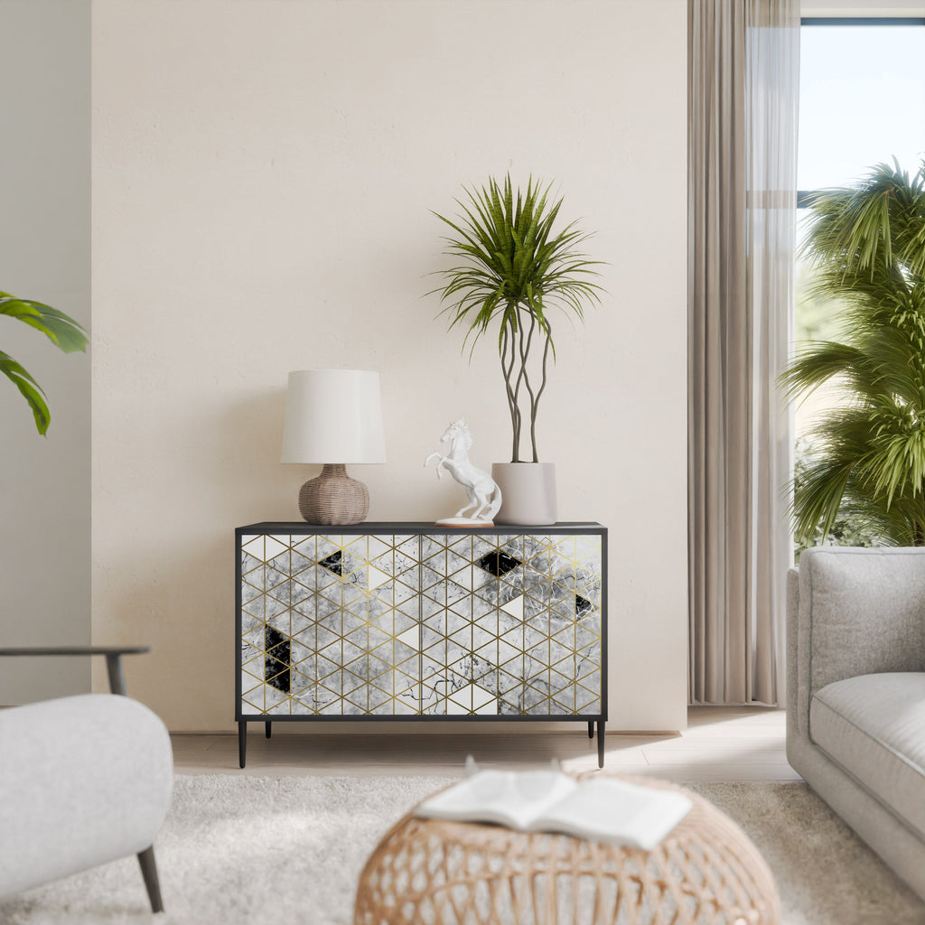 ASHEN ARIA 2-Door Sideboard in Black Finish