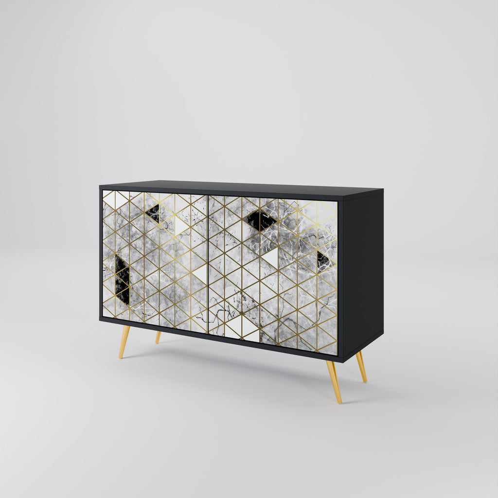 ASHEN ARIA 2-Door Sideboard in Black Finish