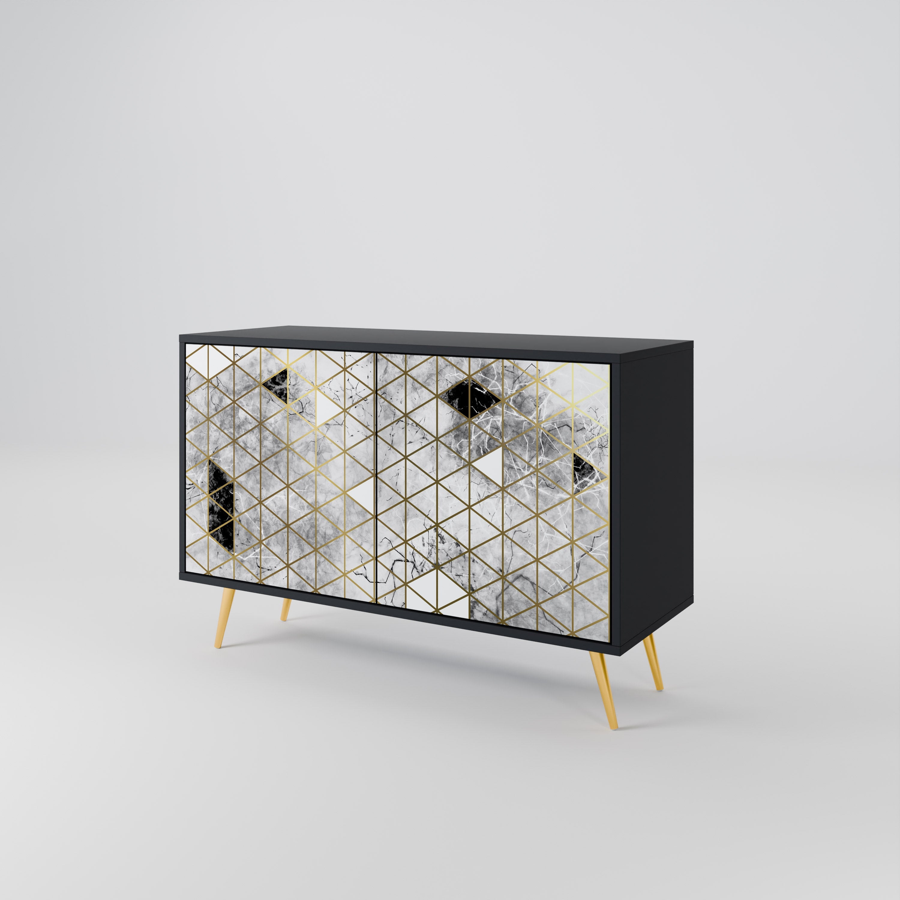 ASHEN ARIA 2-Door Sideboard in Black Finish