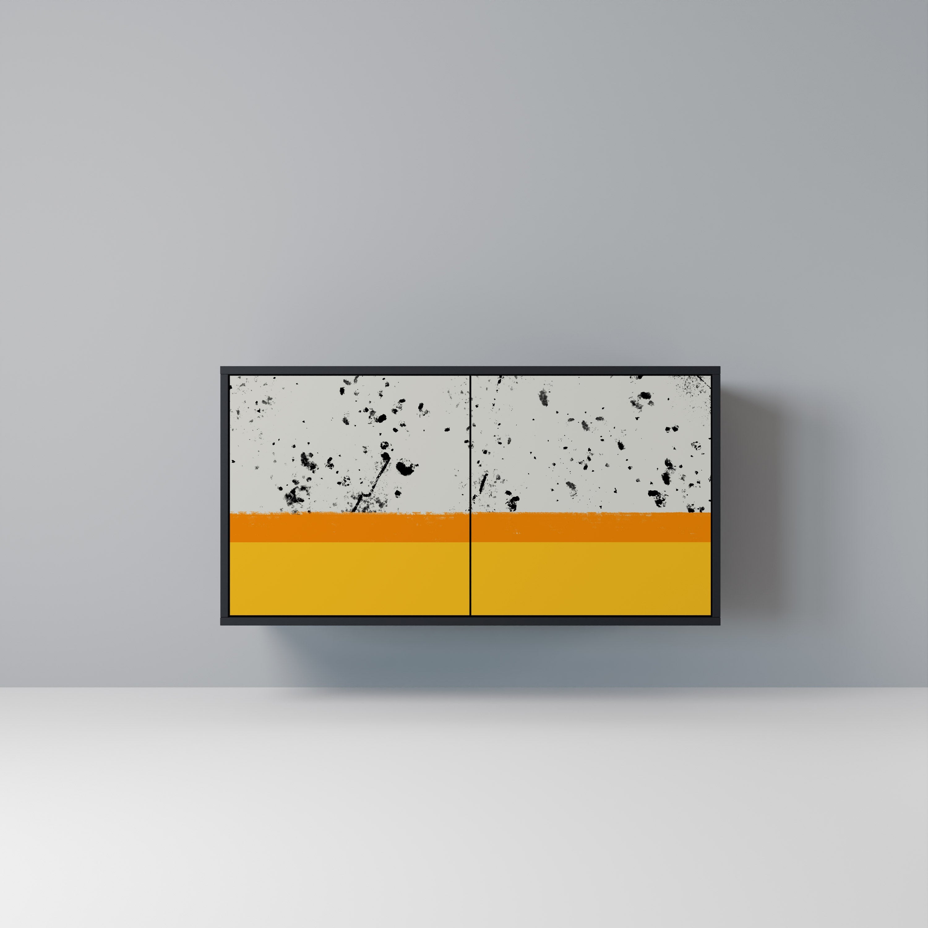 DYED BY ORANGE Aparador de 2 Portas em Acabamento Preto