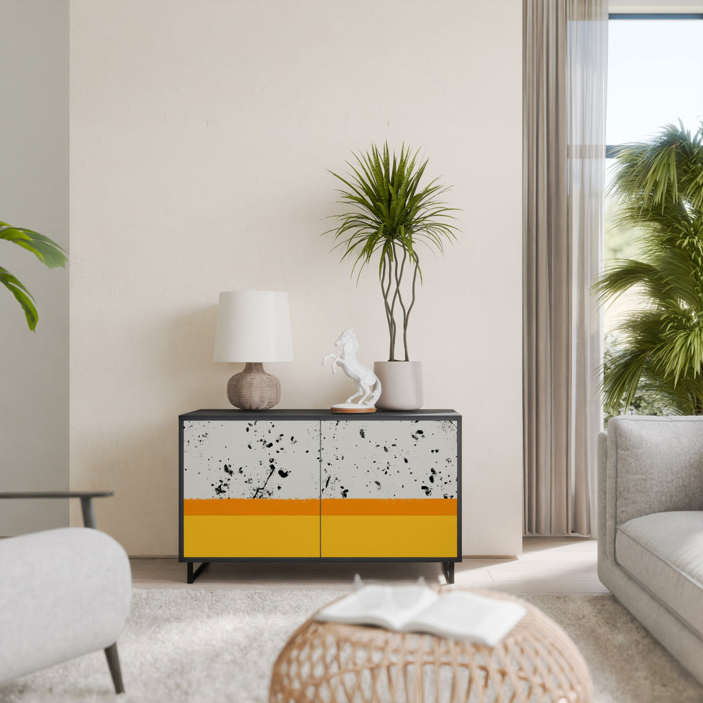 DYED BY ORANGE Aparador de 2 Portas em Acabamento Preto