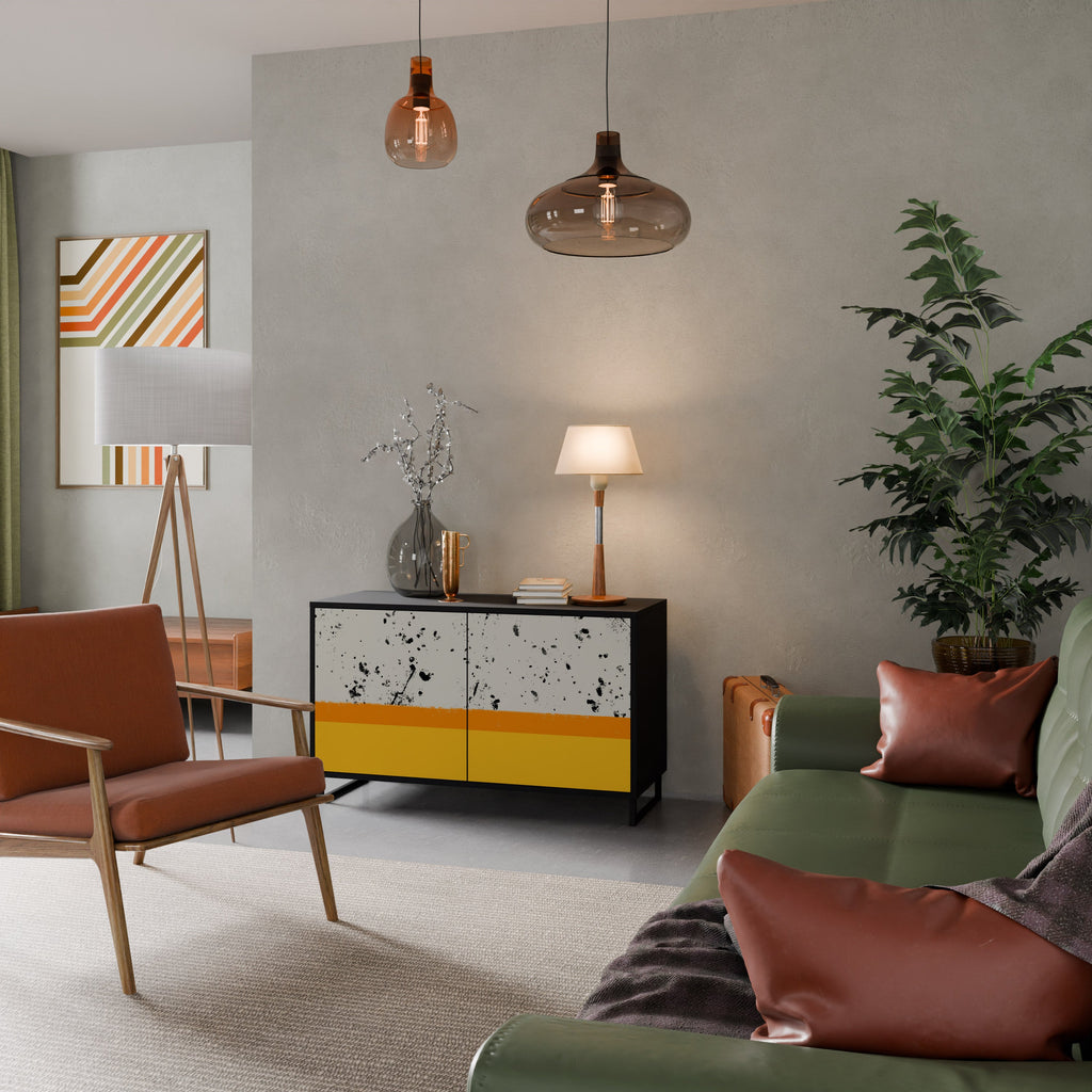 DYED BY ORANGE Aparador de 2 Portas em Acabamento Preto