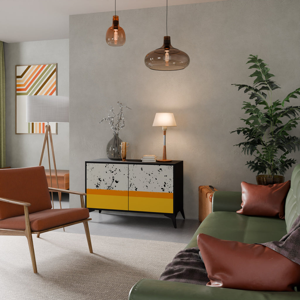 DYED BY ORANGE Aparador de 2 Portas em Acabamento Preto