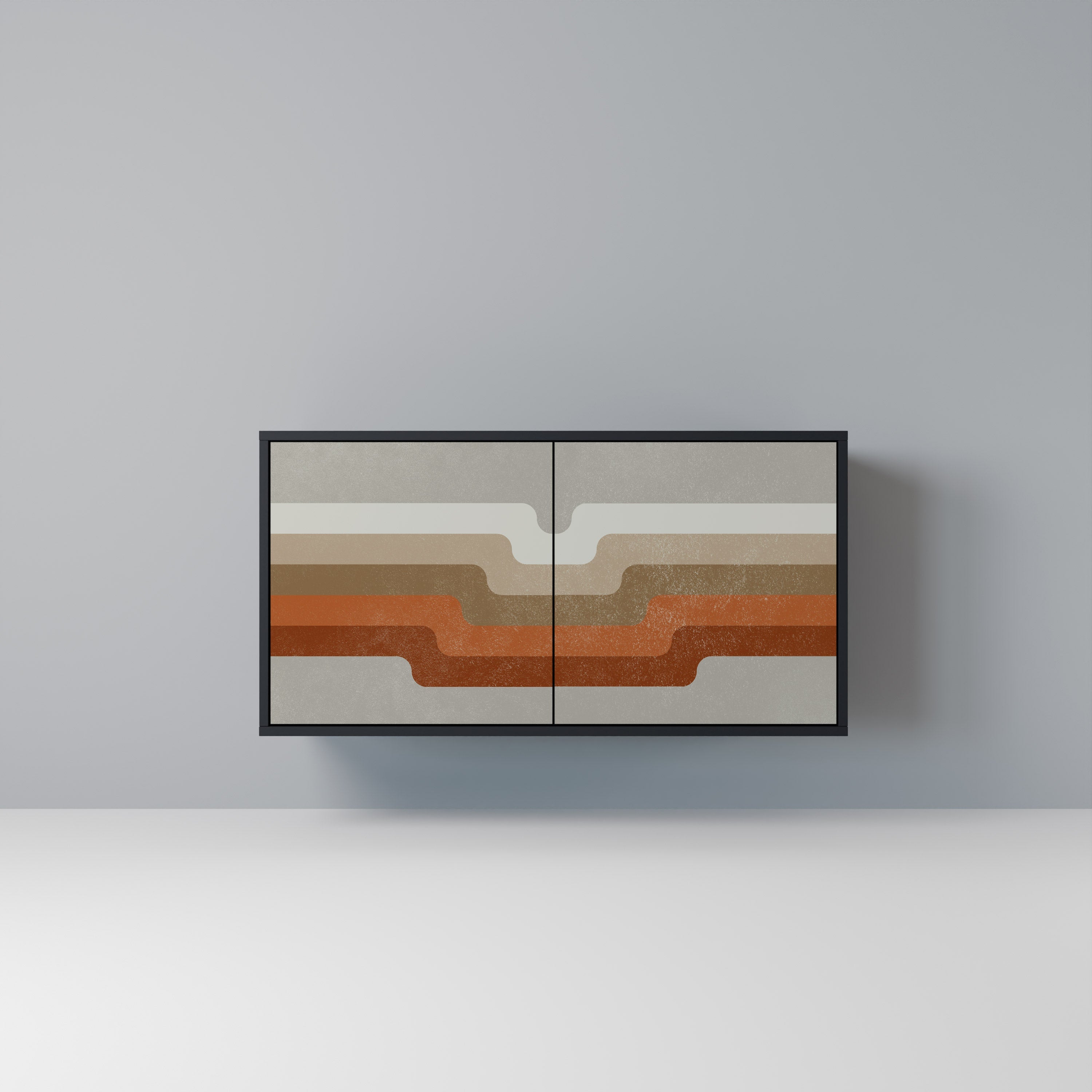 PECULIAR TRAIL Aparador de 2 Portas em Acabamento Preto