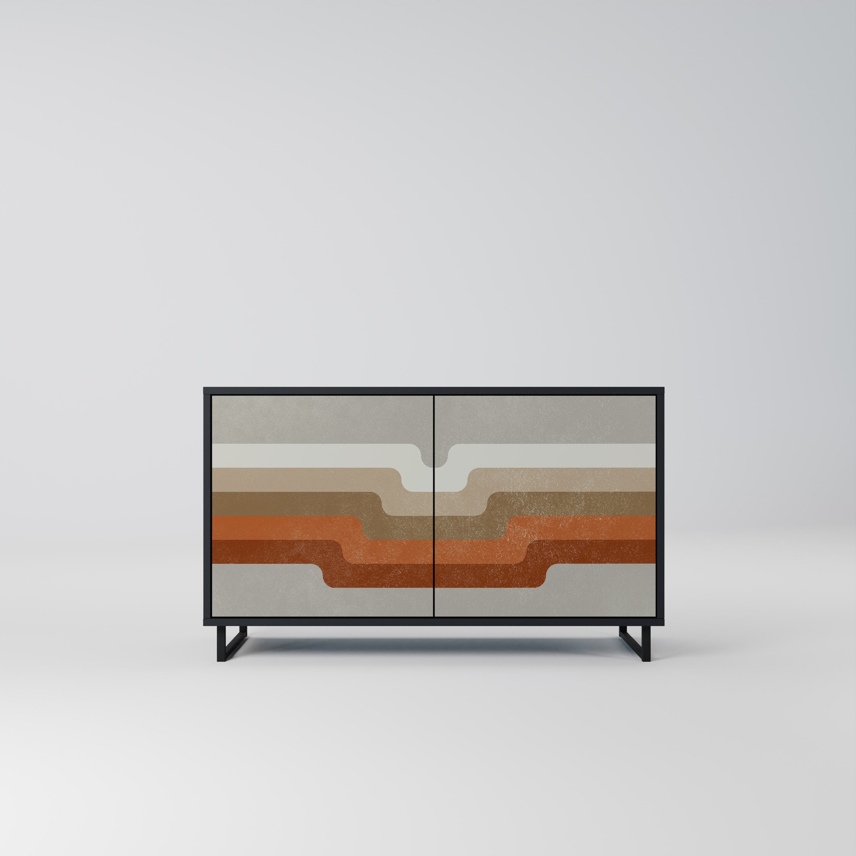 PECULIAR TRAIL Aparador de 2 Portas em Acabamento Preto