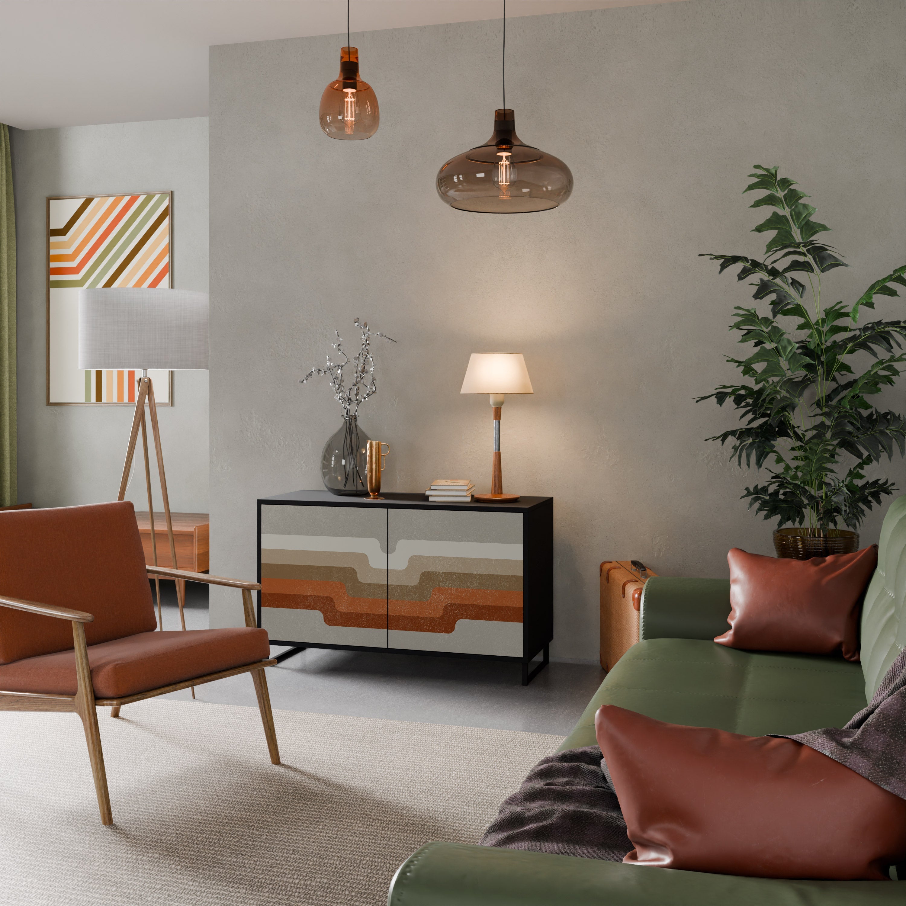 PECULIAR TRAIL 2-Door Sideboard in Black Finish