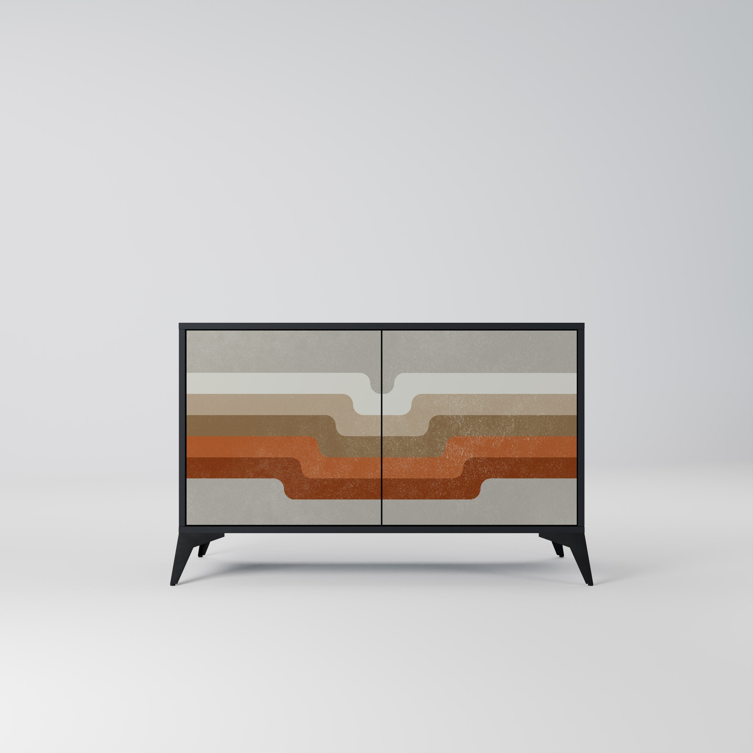 PECULIAR TRAIL Aparador de 2 Portas em Acabamento Preto