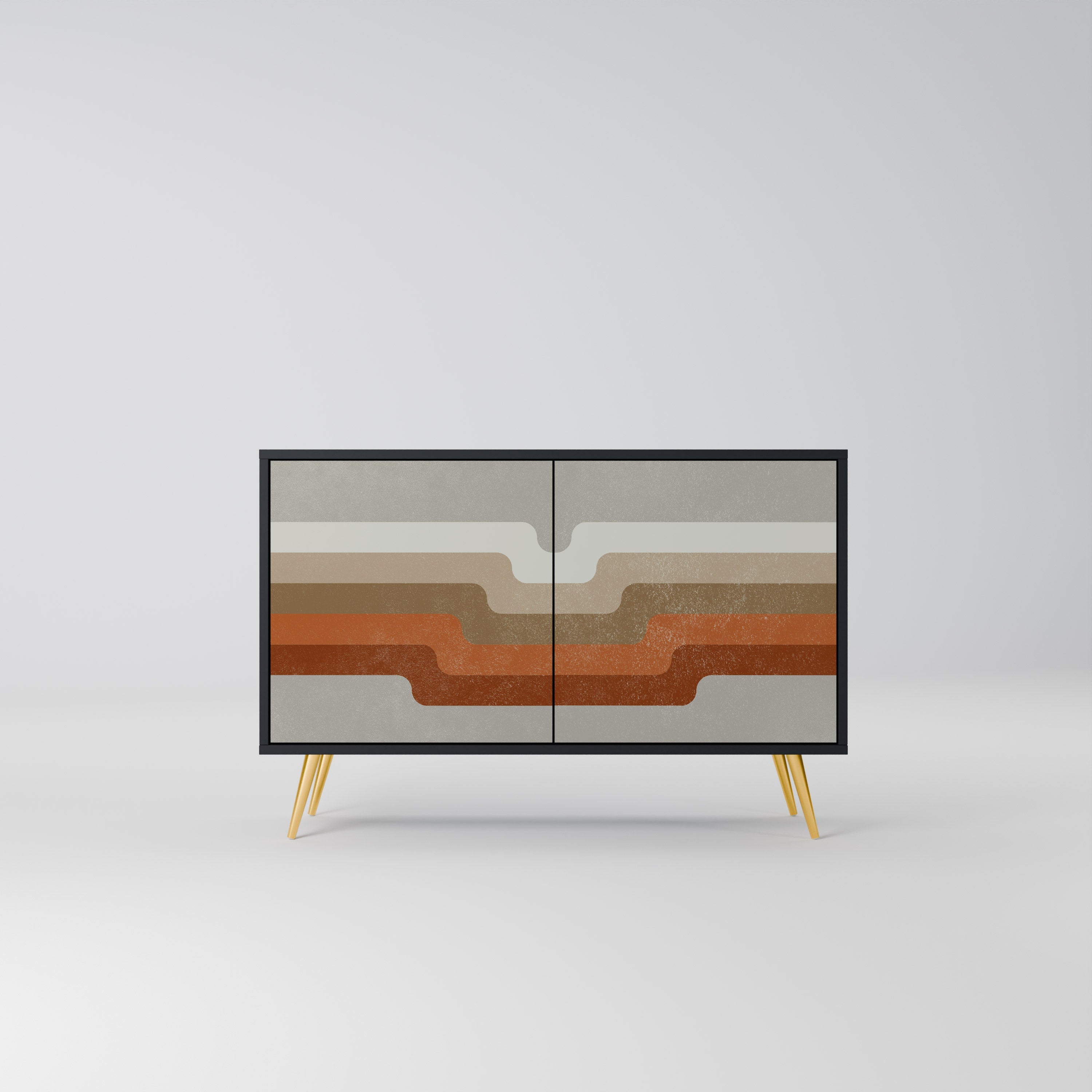 PECULIAR TRAIL Aparador de 2 Portas em Acabamento Preto