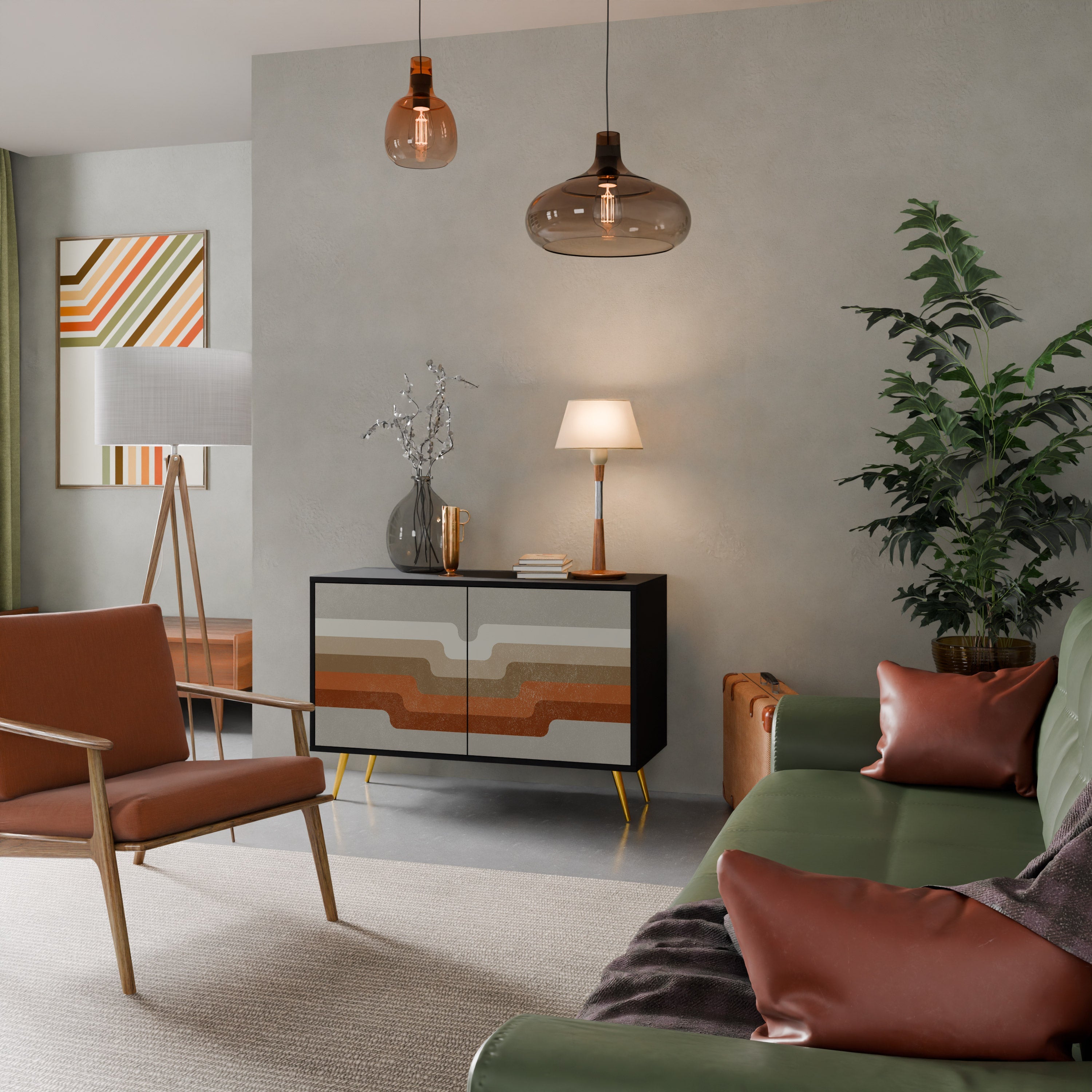 PECULIAR TRAIL 2-Door Sideboard in Black Finish