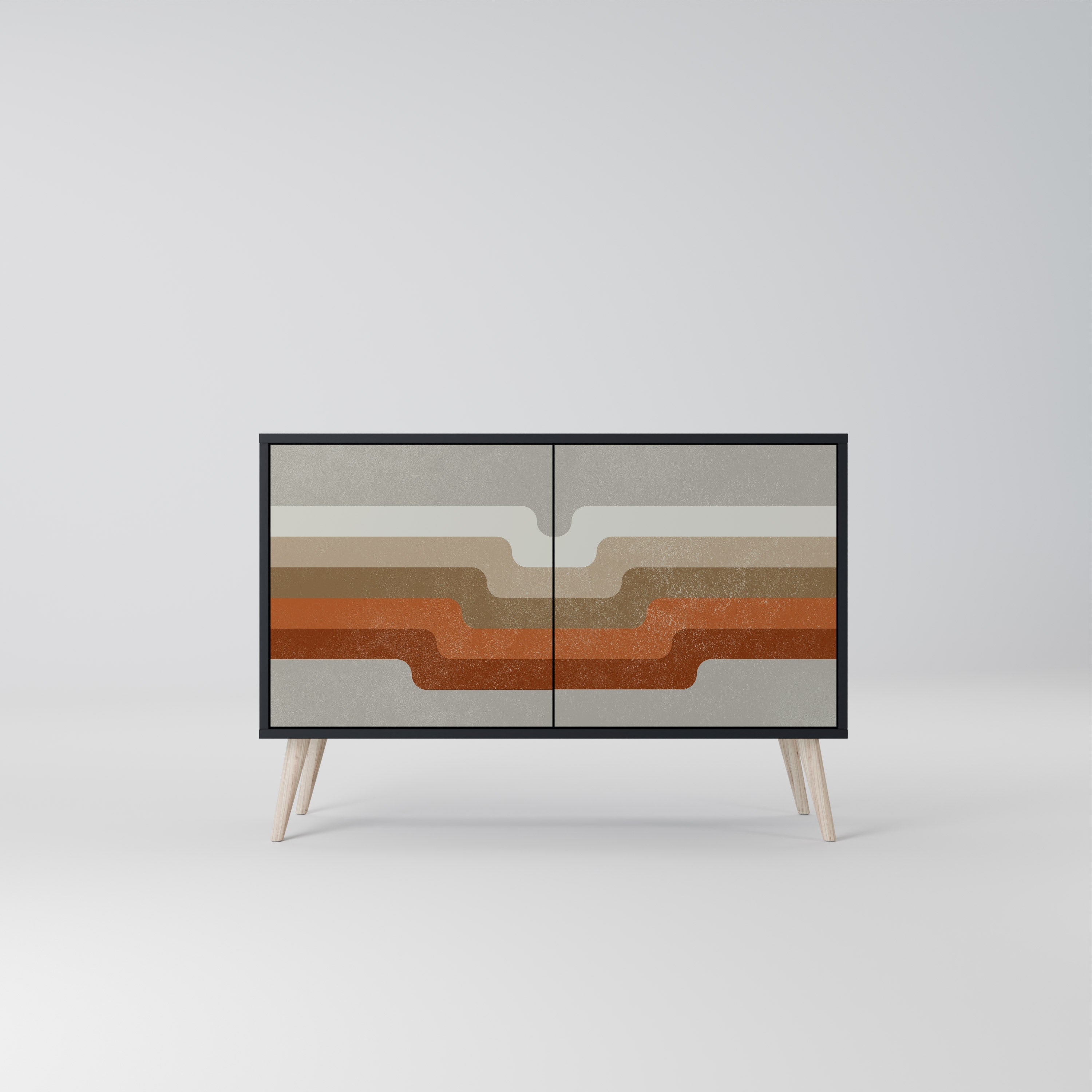 PECULIAR TRAIL Aparador de 2 Portas em Acabamento Preto