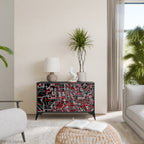 BROKEN LINES Aparador de 2 Portas em Acabamento Preto