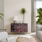 BROKEN LINES Aparador de 2 Portas em Acabamento Preto