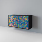 MEMORIES MAP Aparador de 2 Portas em Acabamento Preto