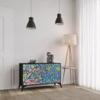 MEMORIES MAP Aparador de 2 Portas em Acabamento Preto