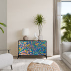 MEMORIES MAP Aparador de 2 Portas em Acabamento Preto