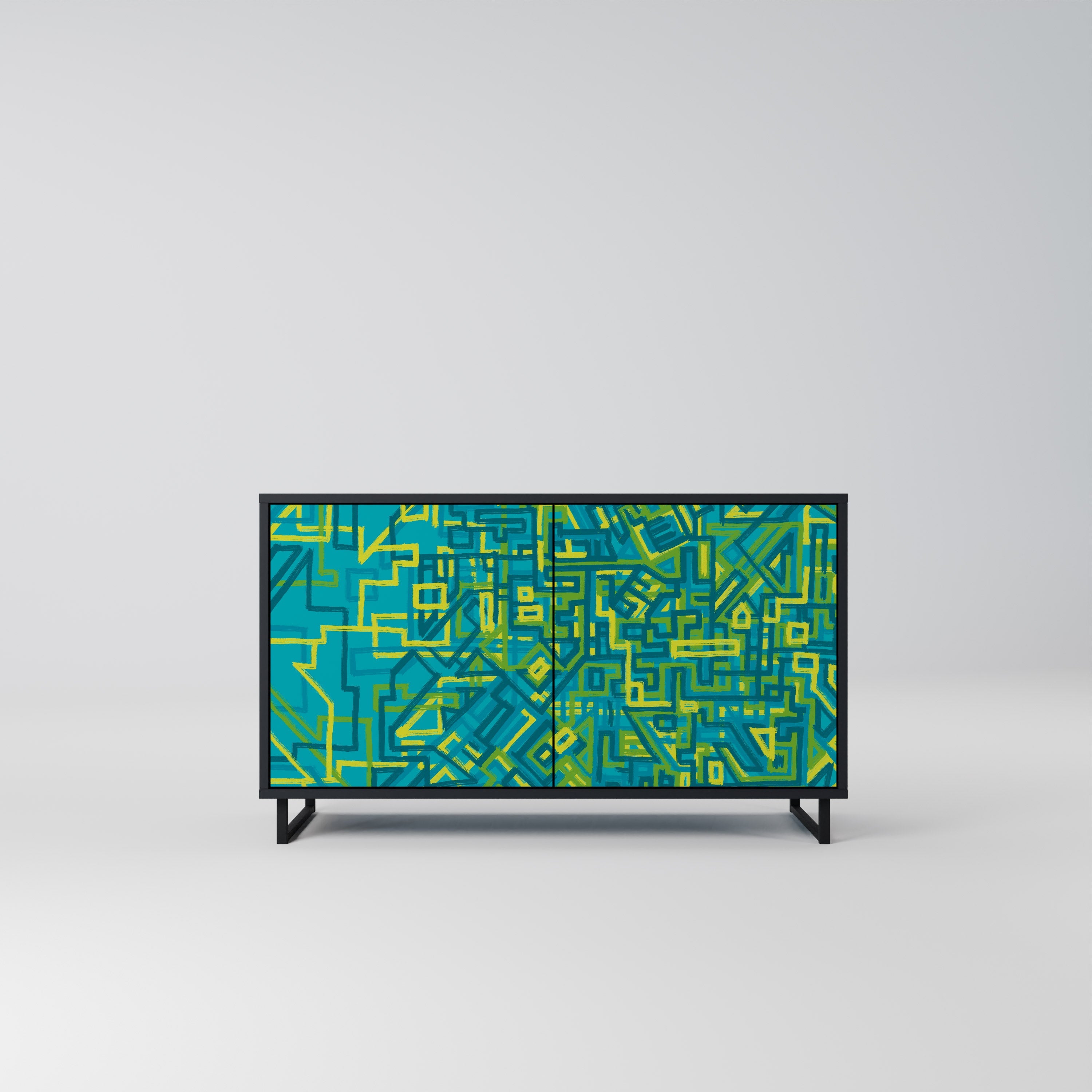 NOSTALGIC MEMORIES Aparador de 2 Portas em Acabamento Preto