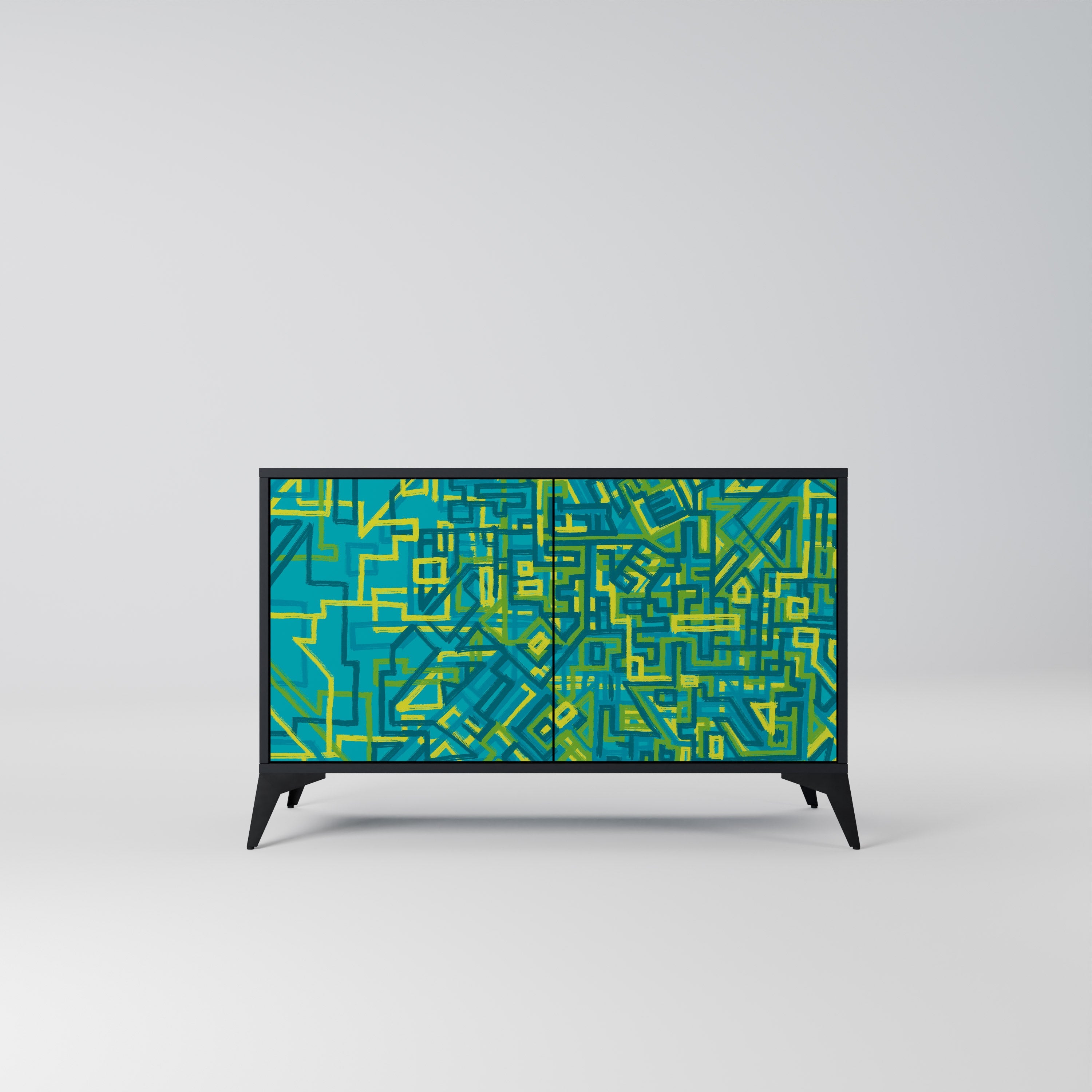 NOSTALGIC MEMORIES Aparador de 2 Portas em Acabamento Preto