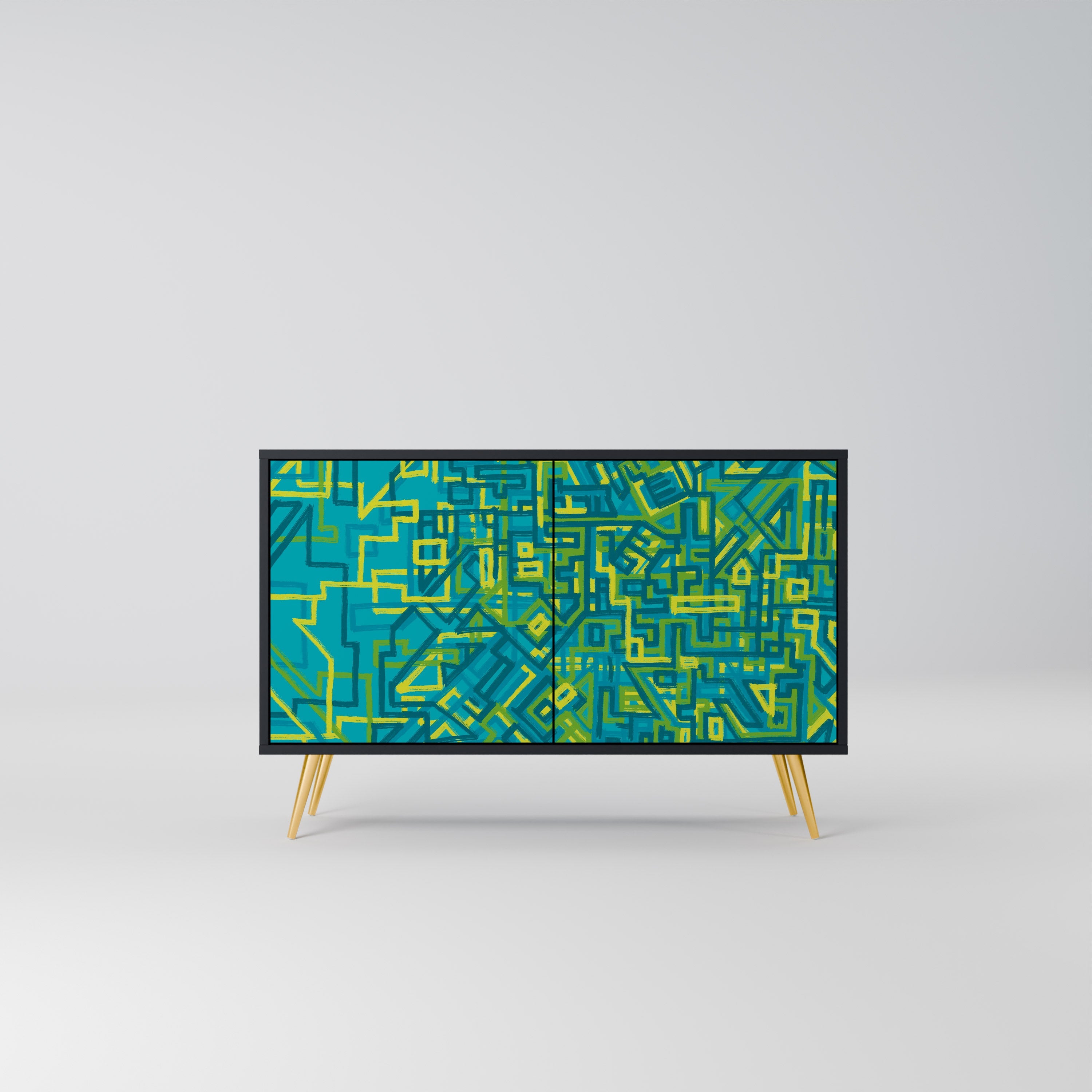 NOSTALGIC MEMORIES Aparador de 2 Portas em Acabamento Preto