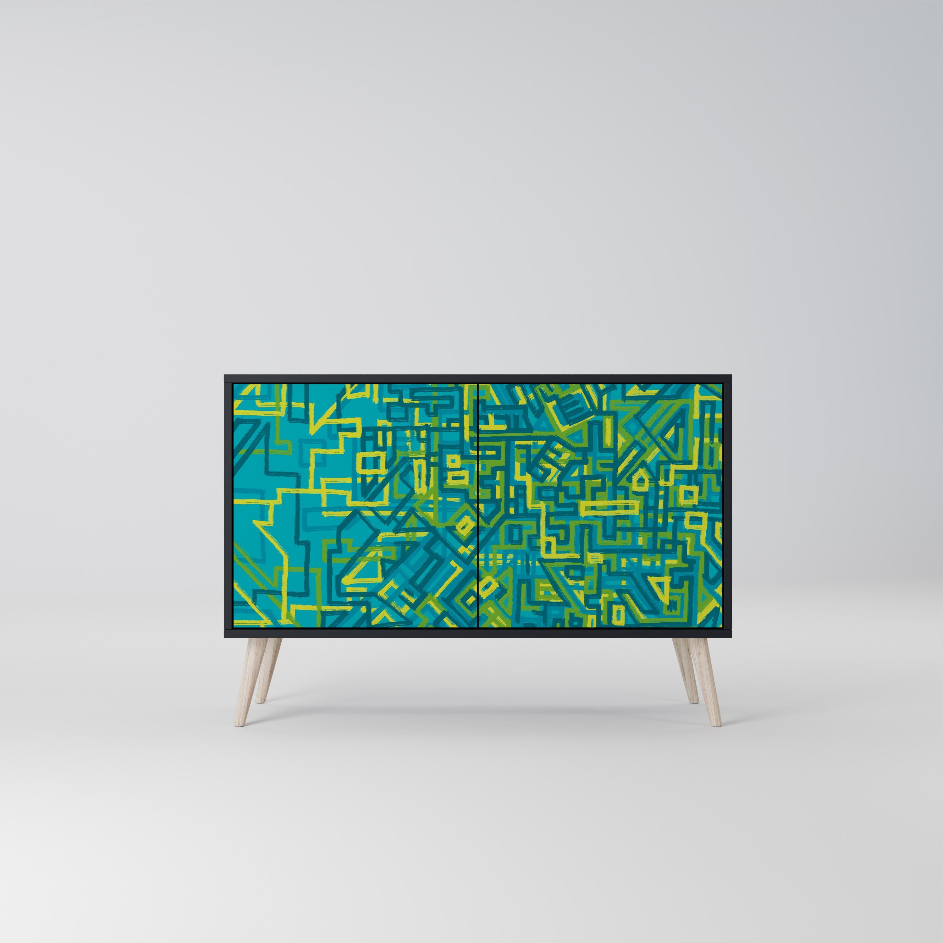 NOSTALGIC MEMORIES Aparador de 2 Portas em Acabamento Preto