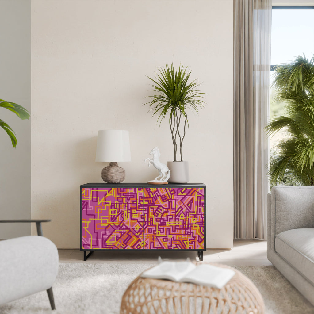 LOVELY MEMORIES Aparador de 2 Portas em Acabamento Preto