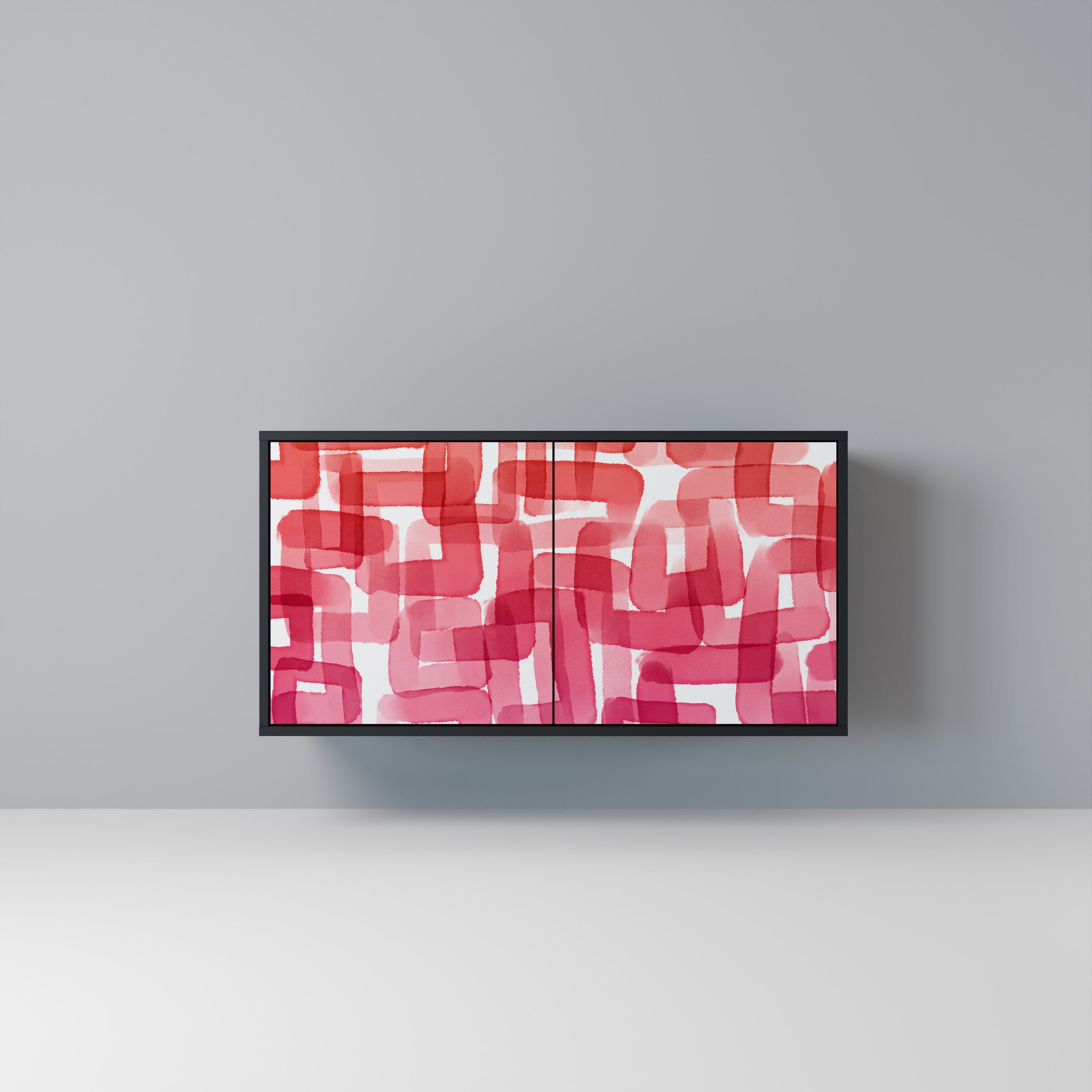 KALEIDOSCOPIC CUBISM Aparador de 2 Portas em Acabamento Preto