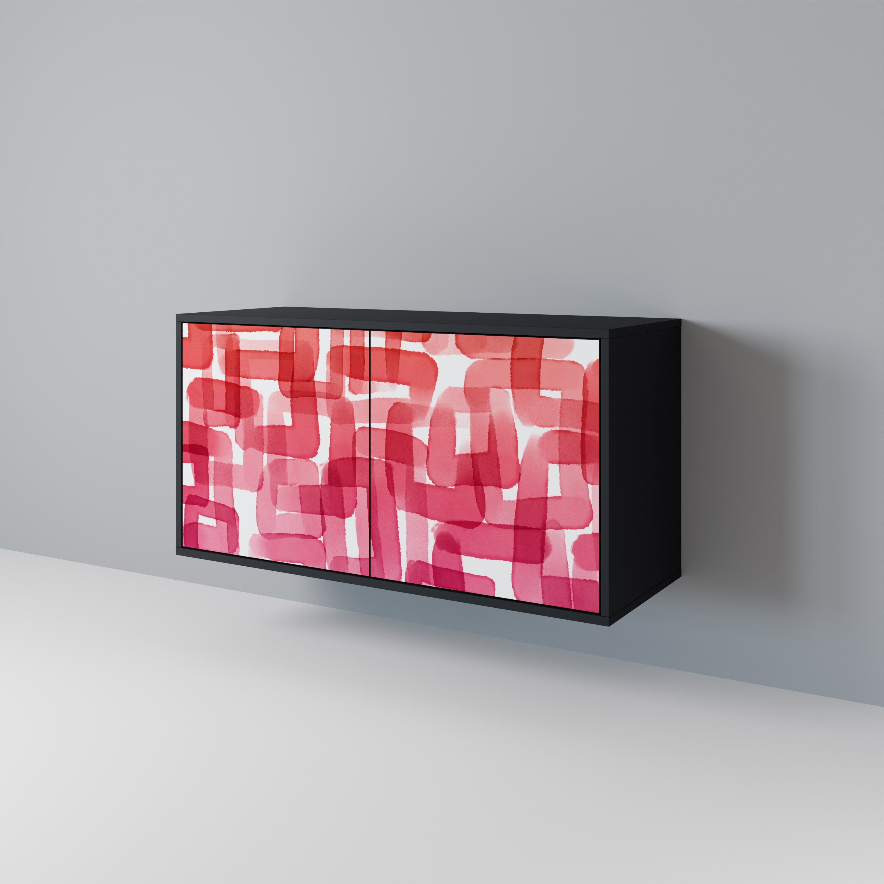 KALEIDOSCOPIC CUBISM 2-Door Sideboard in Black Finish