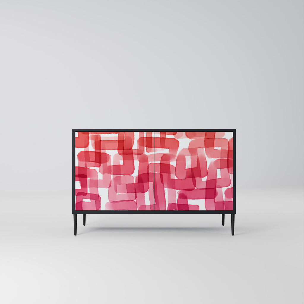 KALEIDOSCOPIC CUBISM 2-Door Sideboard in Black Finish