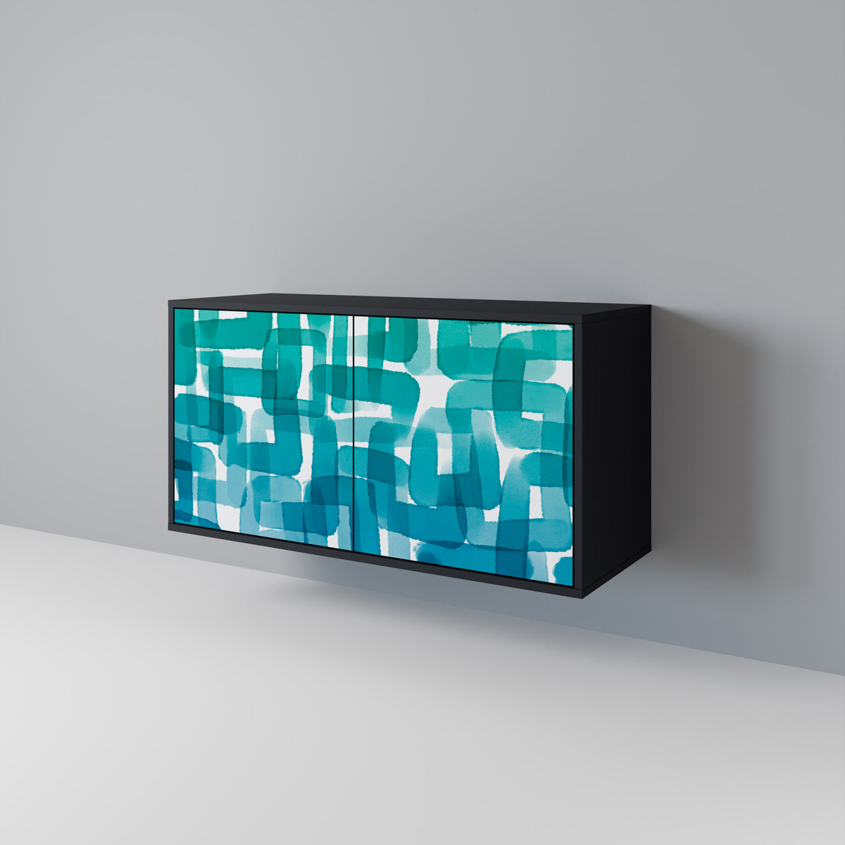 TURQUOISE RECTANGLES Aparador de 2 Portas