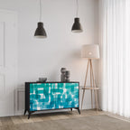 TURQUOISE RECTANGLES 2-Door Sideboard in Black Finish